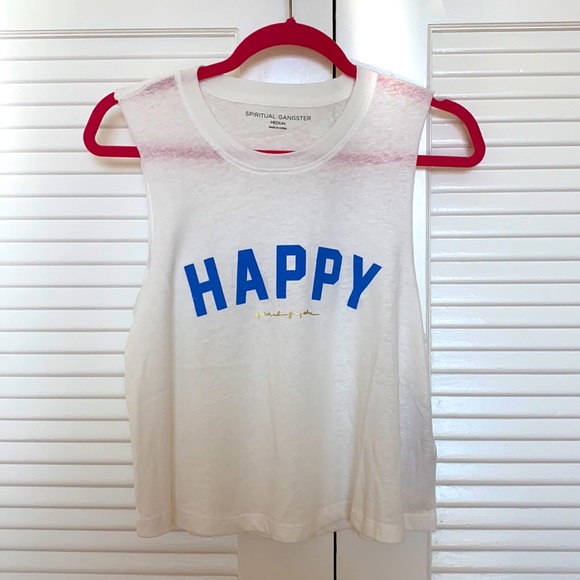 Spiritual Gangster Tops - NWT! Spiritual Gangster Happy Crop Tank Sz M
